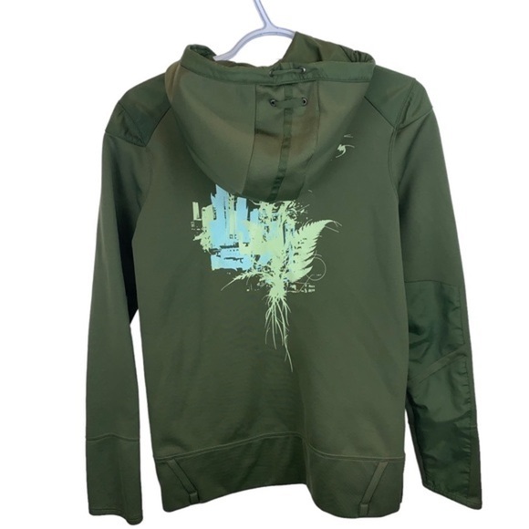 Vintage Nike ACG sz M Olive Green Fleece Lined Graphic Full Zip Women’s Hoodie - Picture 1 of 13